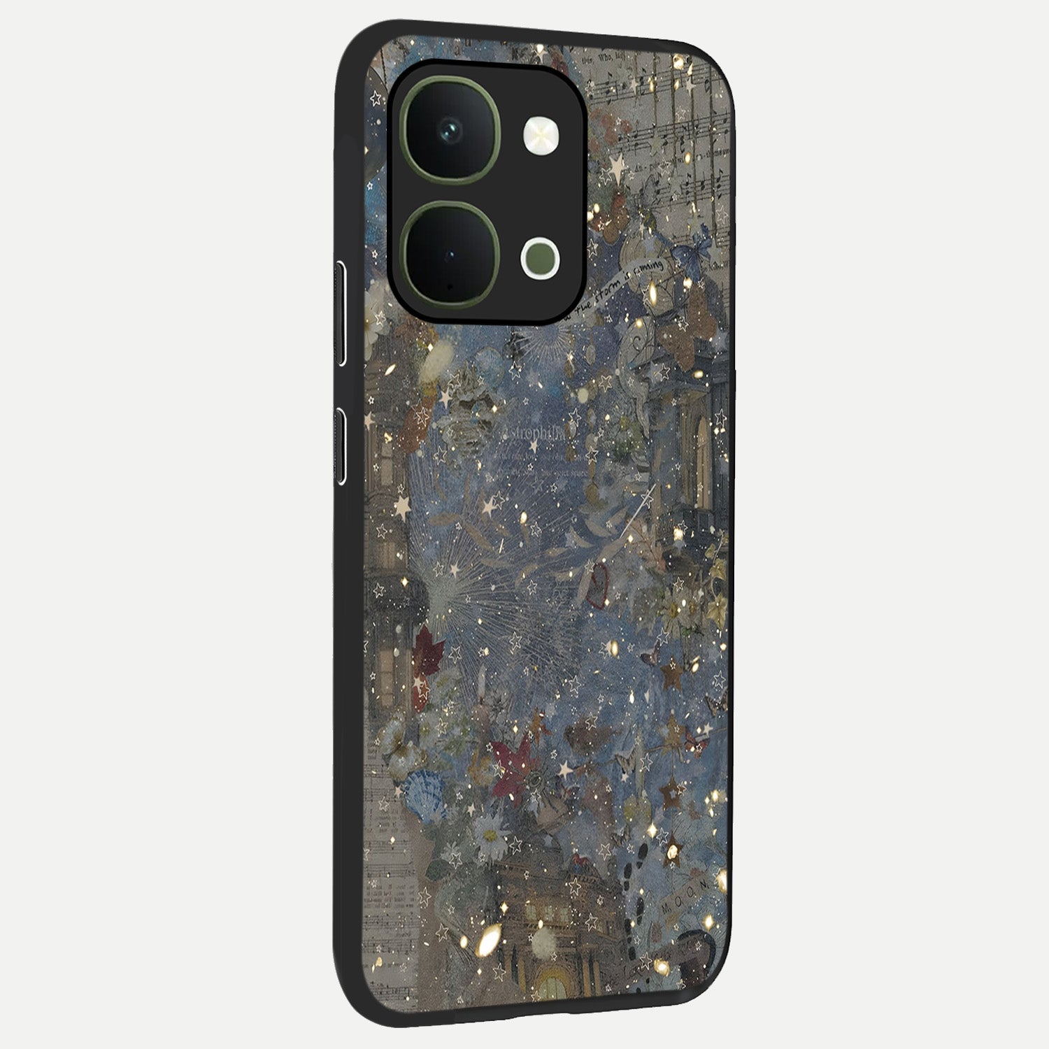 Aesthetic Astrolophia Glass Case upright view showcasing soft aesthetic theme with stylish modern look.
