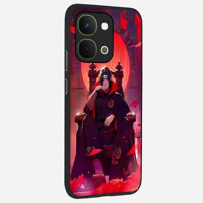 Blood Moon Sovereign Glass Case upright view showcasing powerful moon inspired artwork with cosmic aesthetic style.