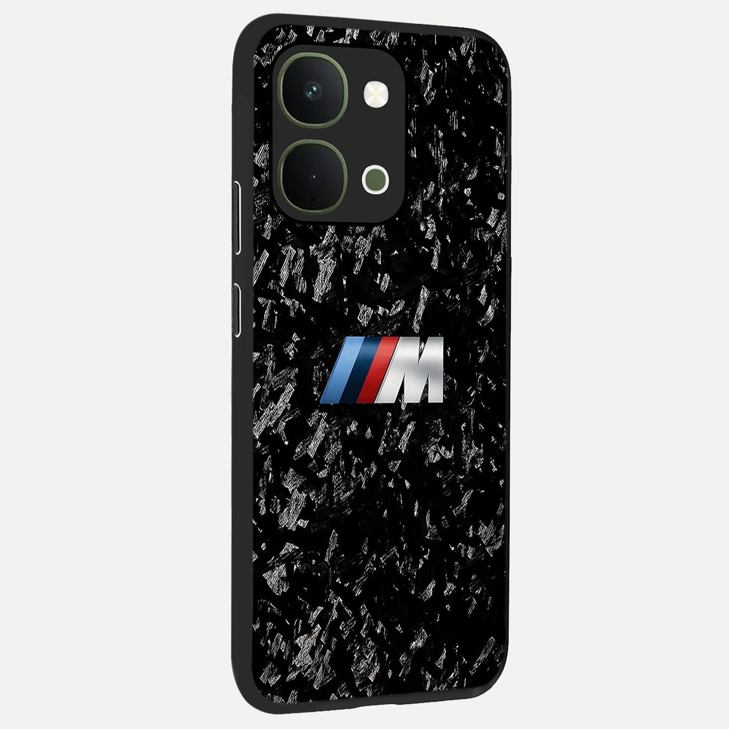 Carbon Speed Mark Glass Case upright view showcasing modern carbon speed graphic with bold automotive theme.