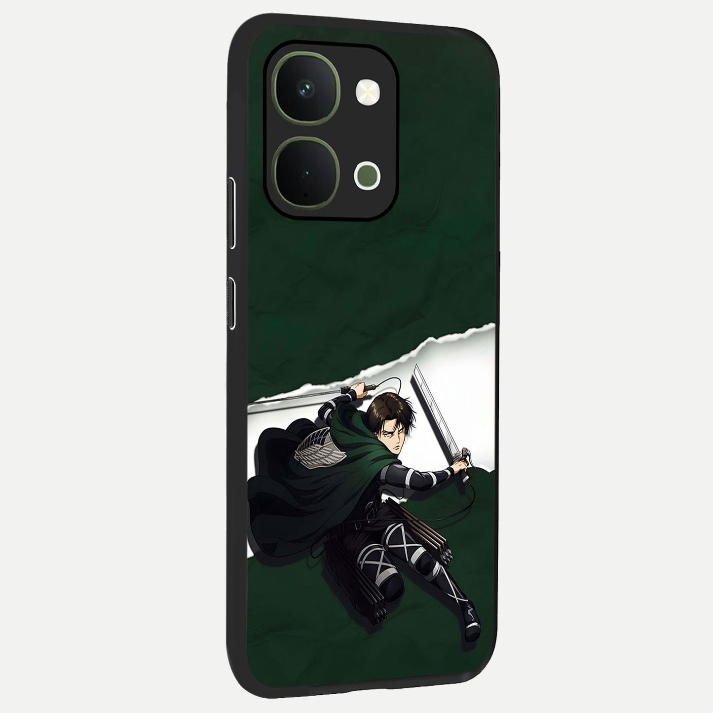 Emerald War Vanguard Glass Case upright view showcasing dramatic warrior artwork with bold fantasy theme.