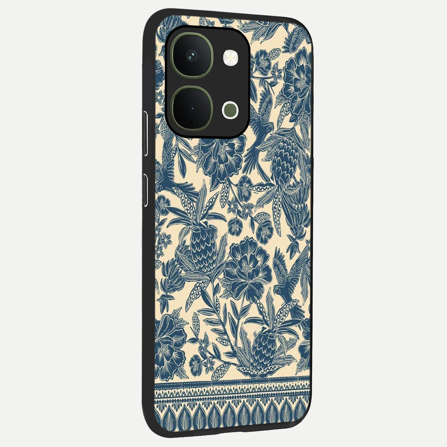 Heirloom Wild Bloom Glass Case upright view showcasing delicate wildflower artwork with timeless floral theme.
