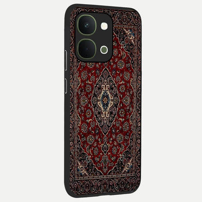 Heritage Carpet Royale Glass Case upright view showcasing detailed ornamental artwork with luxurious traditional theme.