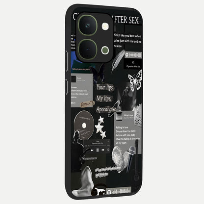 Midnight Love Echo Glass Case upright view showcasing expressive romantic artwork with dreamy midnight theme.