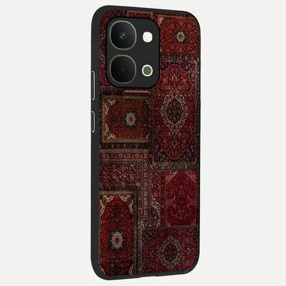 Persian Velvet Tale Glass Case upright view showcasing elegant Persian artwork with classic heritage theme.