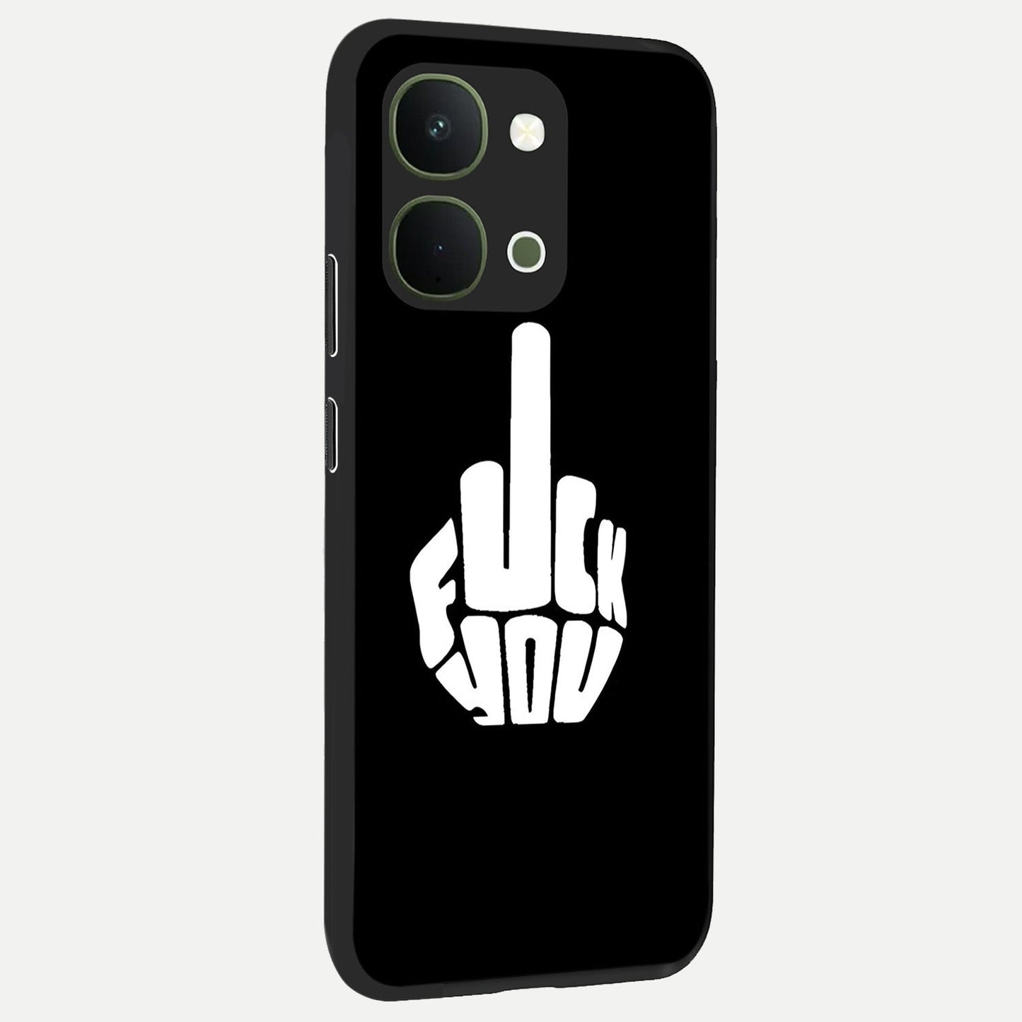 Rebel Mode On Glass Case upright view showcasing striking statement artwork with bold rebellious theme.