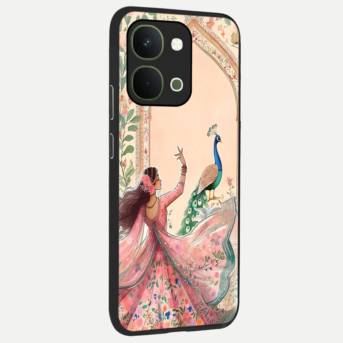 Royal Grace Muse Glass Case upright view showcasing stylish artistic artwork with sophisticated royal theme.