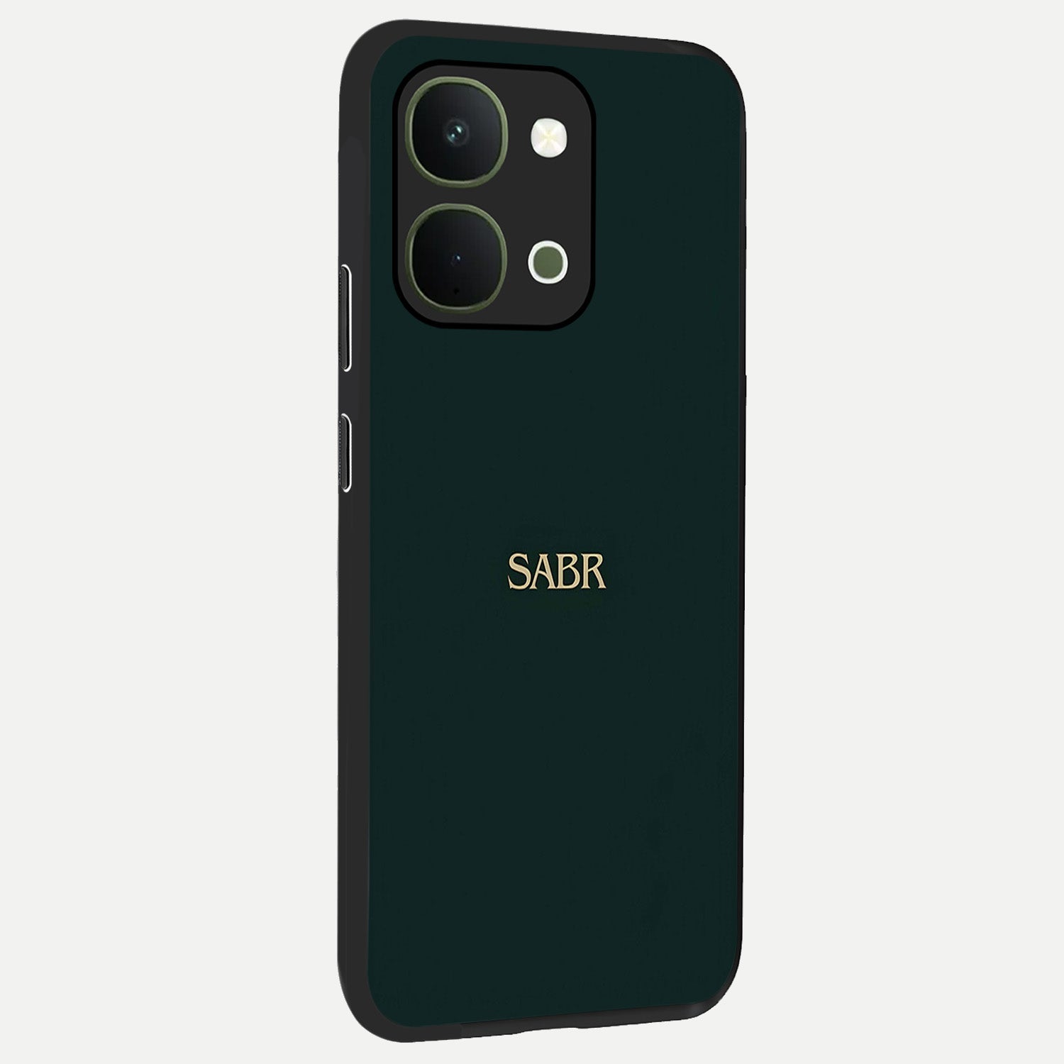 Sabr Minimal Patience Glass Case upright view showcasing calm minimalist artwork with motivational patience theme.