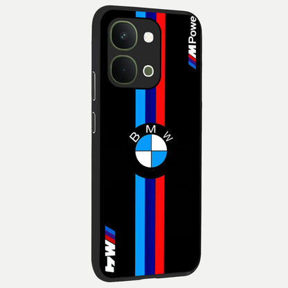 Turbo BMW Beast Glass Case upright view showcasing powerful car artwork with modern motorsport theme.