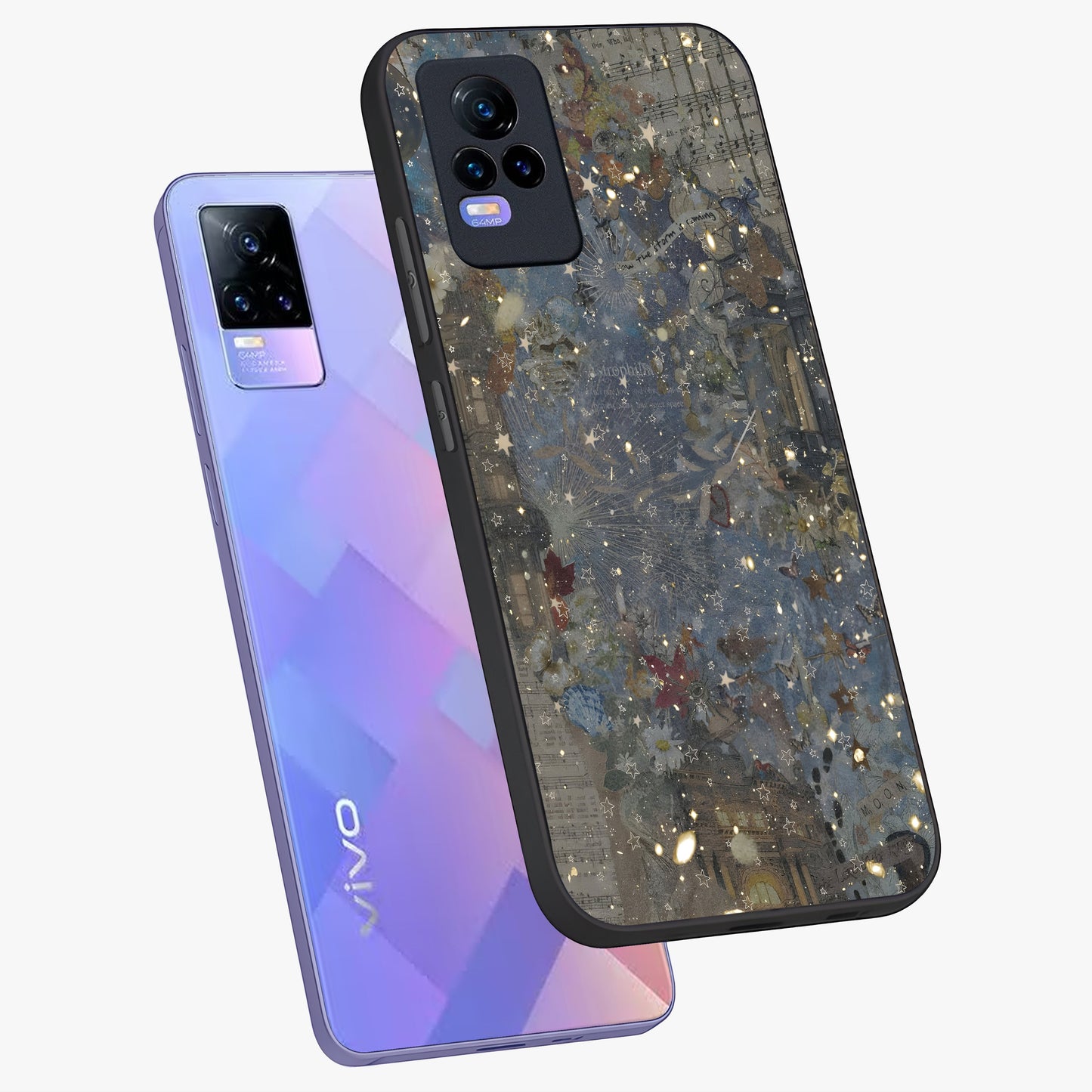 Aesthetic Astrolophia Glass Case displayed in angled mockup highlighting artistic aesthetic elements and smooth glass surface.
