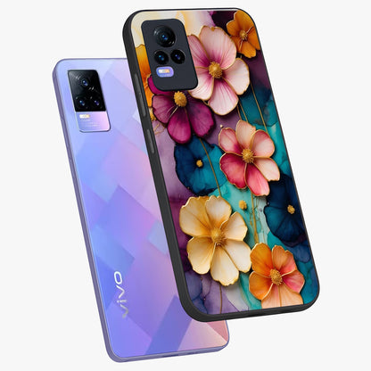 Artlyn Grace Flower Pattern Glass Case displayed in angled mockup highlighting delicate flower pattern design and smooth glass surface.