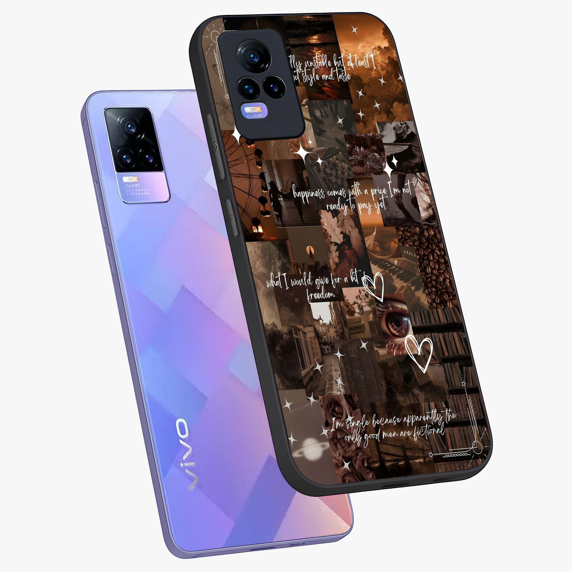 Bittersweet Aesthetic Chaos Glass Case displayed in angled mockup highlighting expressive abstract artwork and edgy aesthetic theme.