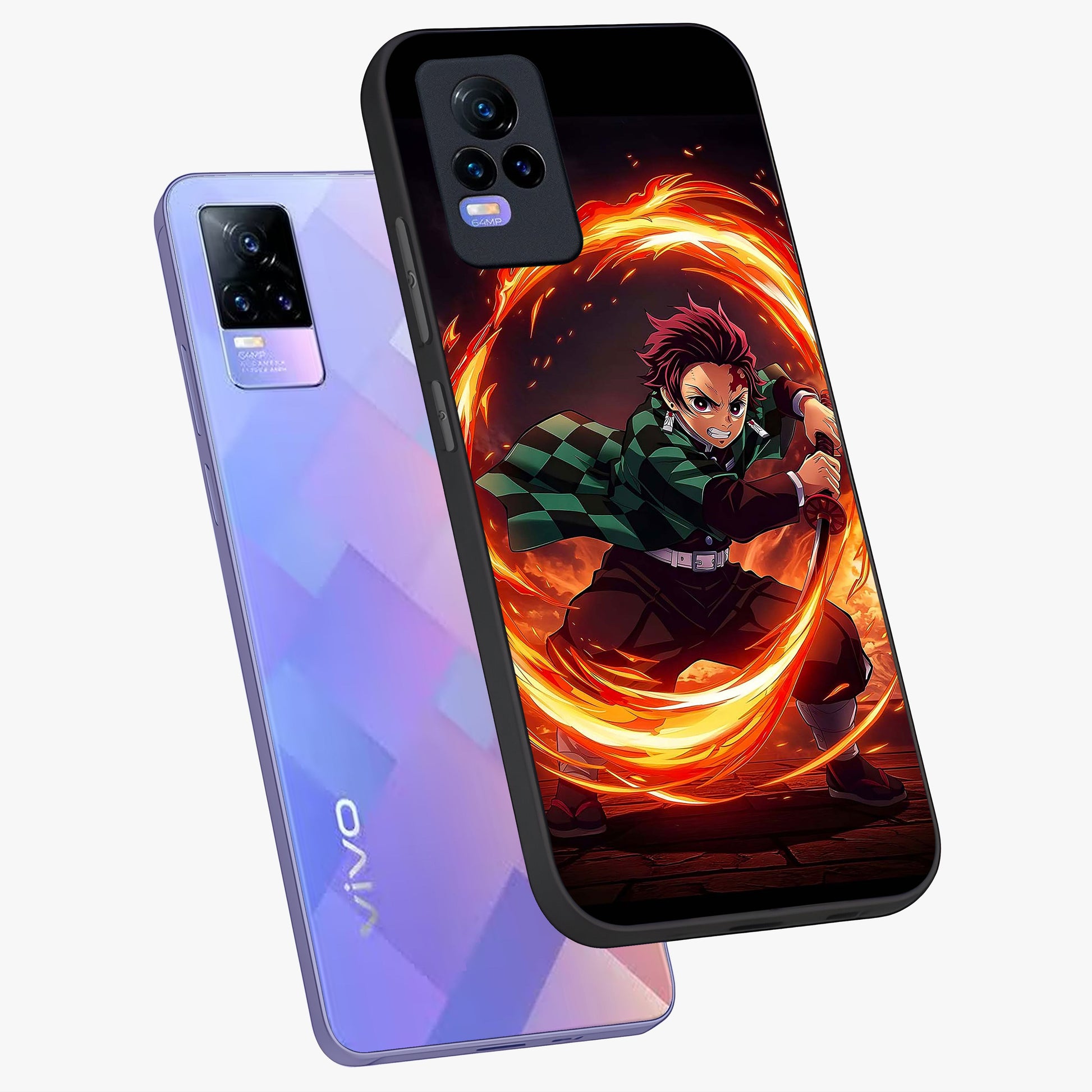 Blazing Sword Resolve Glass Case displayed in angled mockup highlighting powerful sword illustration and bold fantasy theme.