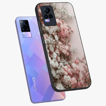 Blush Blossom Cloud Glass Case displayed in angled mockup highlighting soft cloud and blossom design with pastel aesthetic.