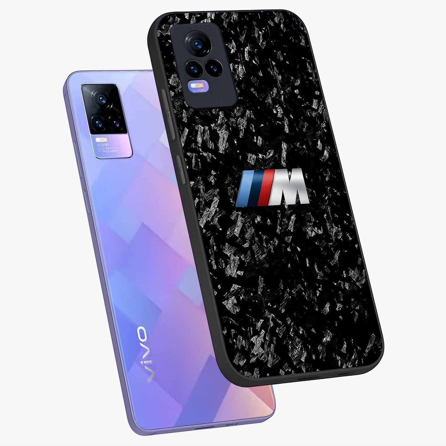 Carbon Speed Mark Glass Case displayed in angled mockup highlighting racing inspired carbon design and sleek aesthetic style.