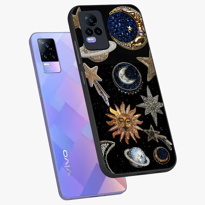 Celestial Gem Constellations Glass Case displayed in angled mockup highlighting gemstone inspired constellation design.