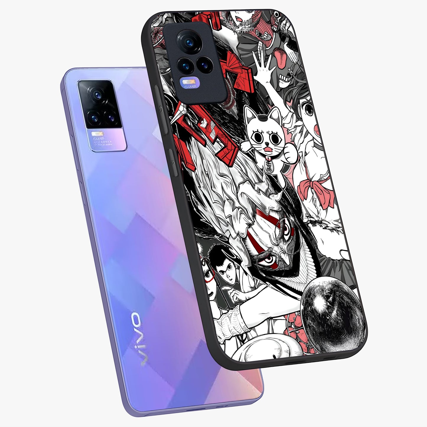 Crimson Chaos Panel Glass Case displayed in angled mockup highlighting chaotic panel style design with modern graphic theme.