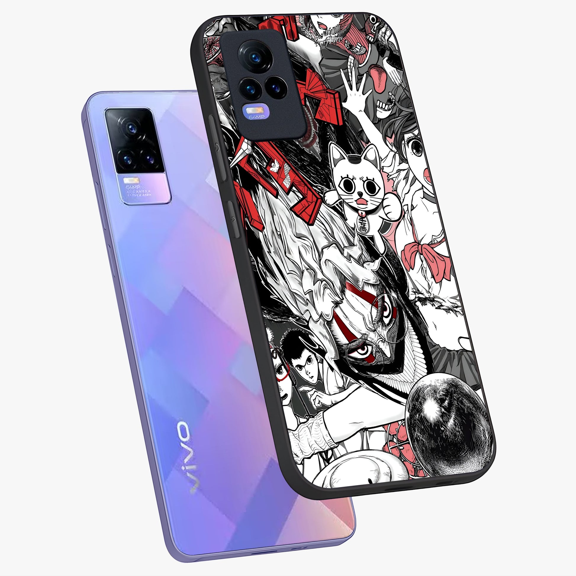Crimson Chaos Panel Glass Case displayed in angled mockup highlighting chaotic panel style design with modern graphic theme.
