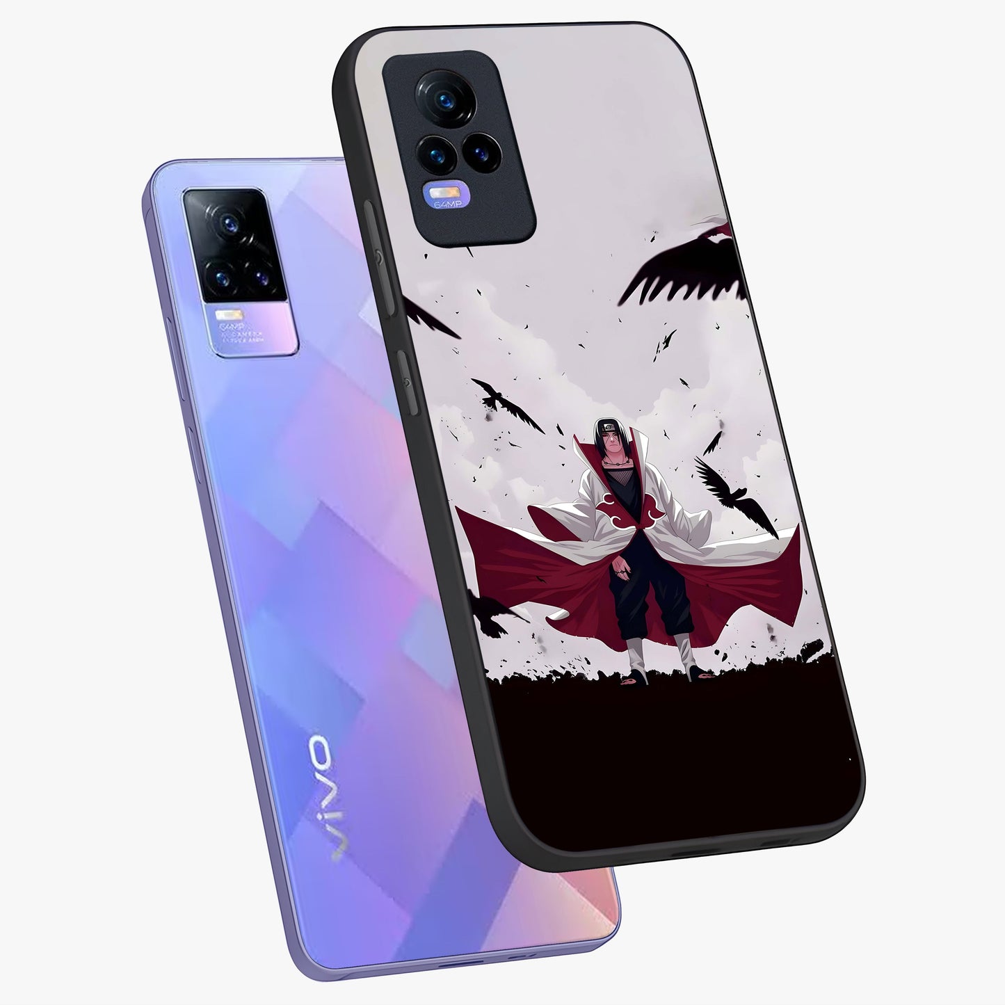 Crimson Crow Ascension Glass Case displayed in angled mockup highlighting powerful crow illustration with dark crimson aesthetic.