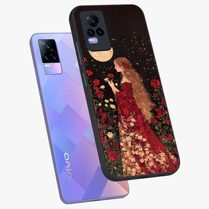 Crimson Dreams Glass Case displayed in angled mockup highlighting soft crimson aesthetic design with artistic theme.