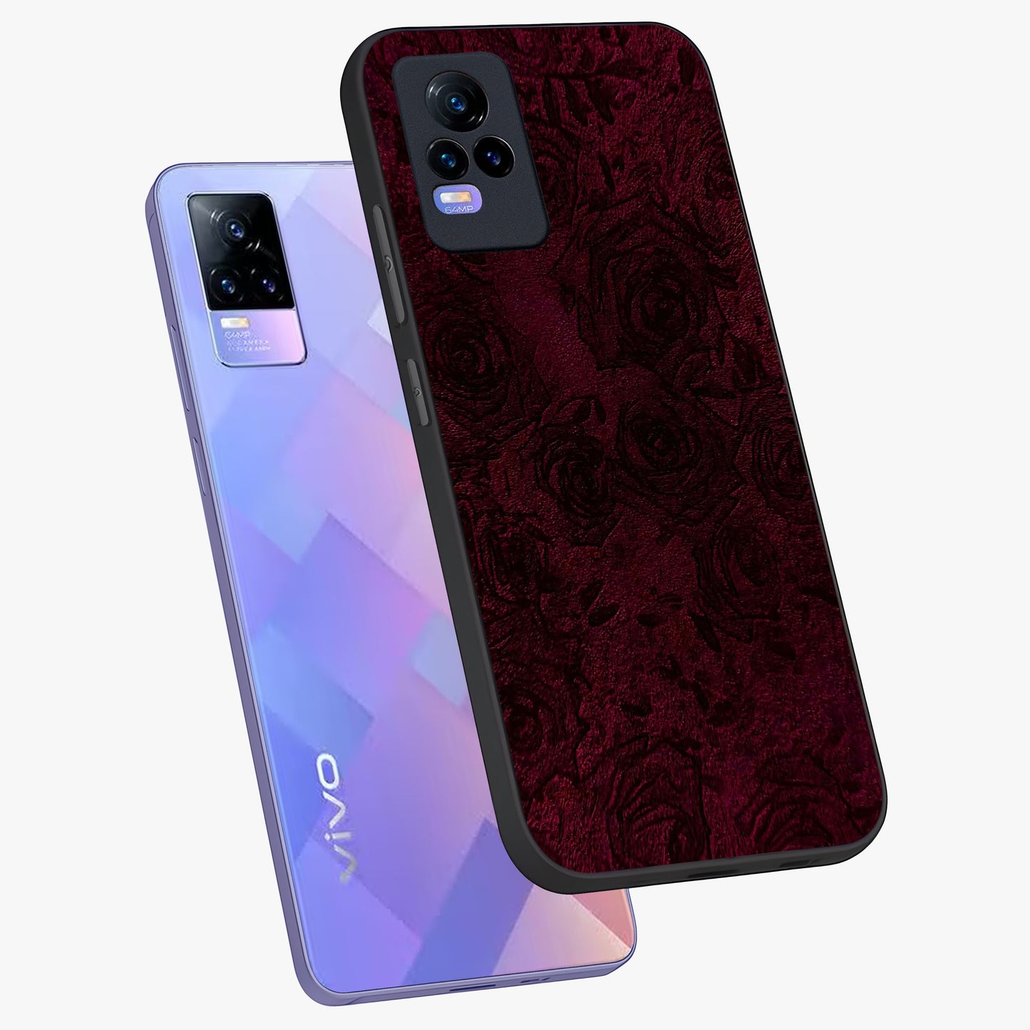 Crimson Fade Flow Glass Case displayed in angled mockup highlighting smooth gradient design with modern aesthetic style.