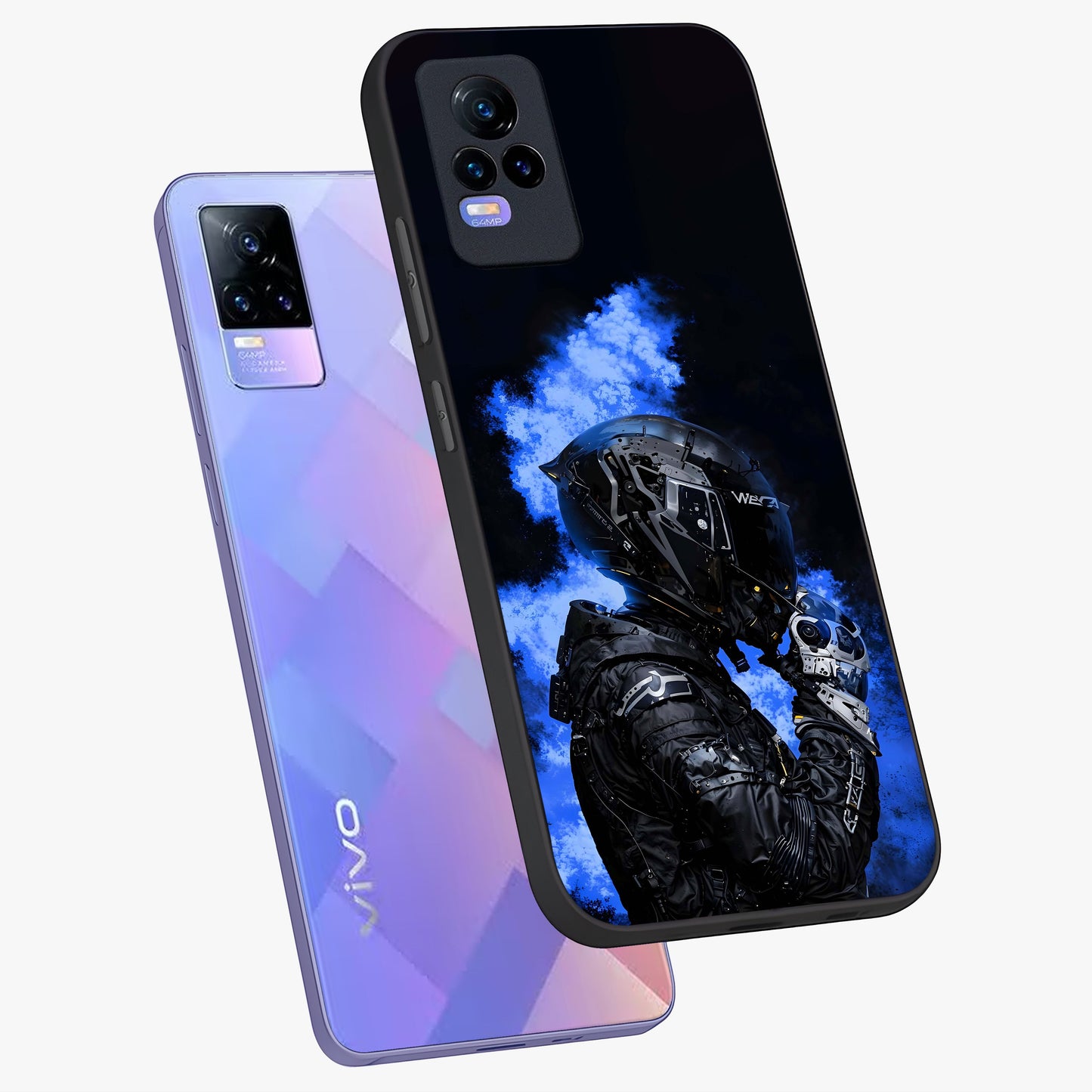 Cyber Sentinel Protocol Glass Case displayed in angled mockup highlighting digital cyber design with sci-fi aesthetic style.