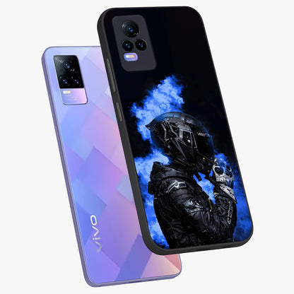 Cyber Sentinel Protocol Glass Case displayed in angled mockup highlighting digital cyber design with sci-fi aesthetic style.