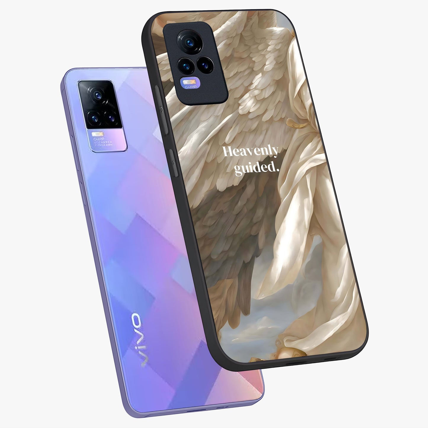 Divine Winged Grace Glass Case displayed in angled mockup highlighting graceful wing design with divine aesthetic style.