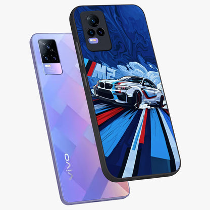 Drift Power Rush Glass Case displayed in angled mockup highlighting powerful drift car design with sporty aesthetic style.