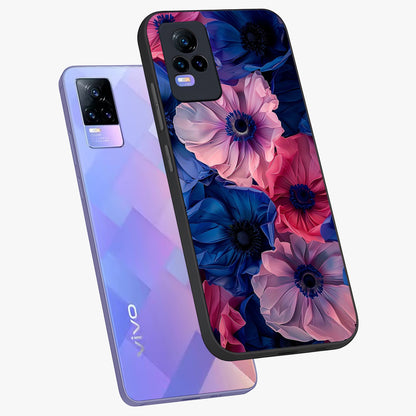 Flower Paper Art Pattern Glass Case displayed in angled mockup highlighting layered paper flower design with artistic aesthetic.