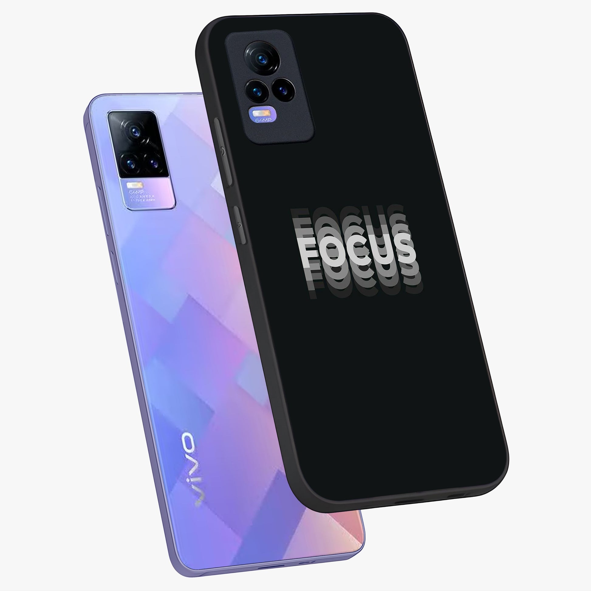 Focus Mode On Glass Case displayed in angled mockup highlighting clean minimal text artwork with modern aesthetic style.