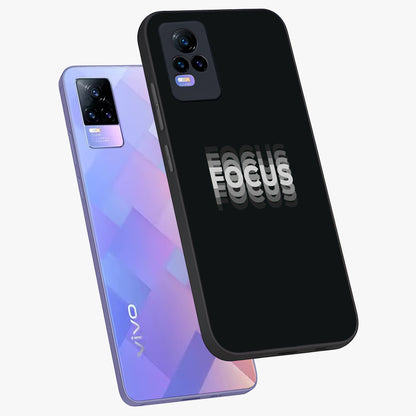 Focus Mode On Glass Case displayed in angled mockup highlighting clean minimal text artwork with modern aesthetic style.