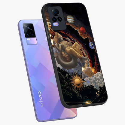 Galactic Divine God Glass Case displayed in angled mockup highlighting powerful celestial deity illustration with galactic aesthetic.