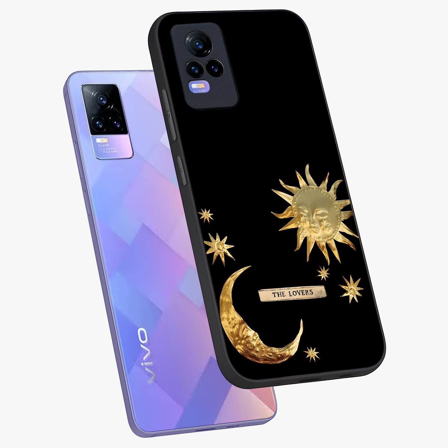 Gold Sun Blush Glass Case displayed in angled mockup highlighting radiant sun design with warm golden aesthetic.