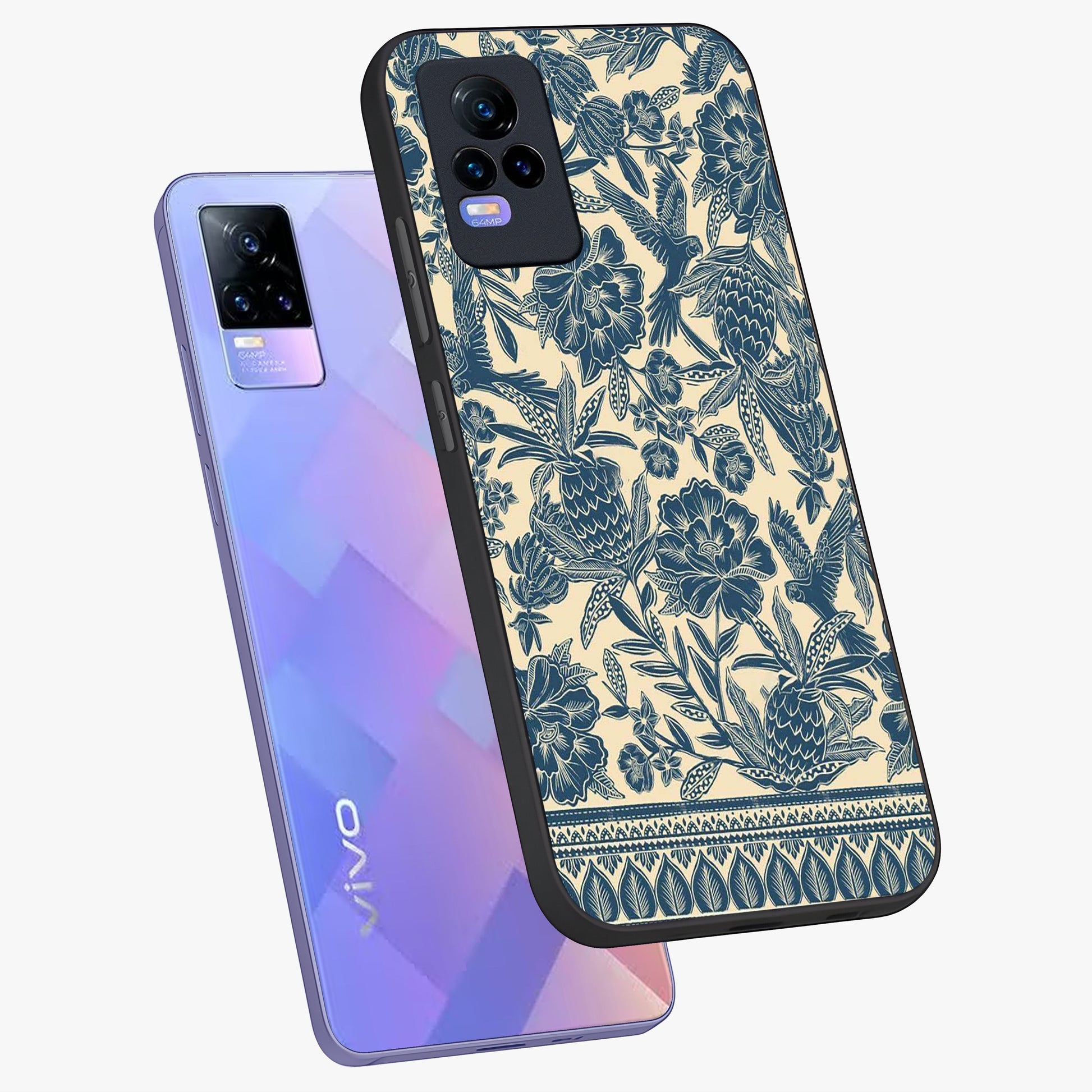 Heirloom Wild Bloom Glass Case displayed in angled mockup highlighting botanical bloom design with classic aesthetic style.