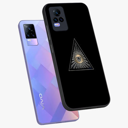 Illuminati Evil Glass Case displayed in angled mockup highlighting dark occult inspired design with bold aesthetic style.