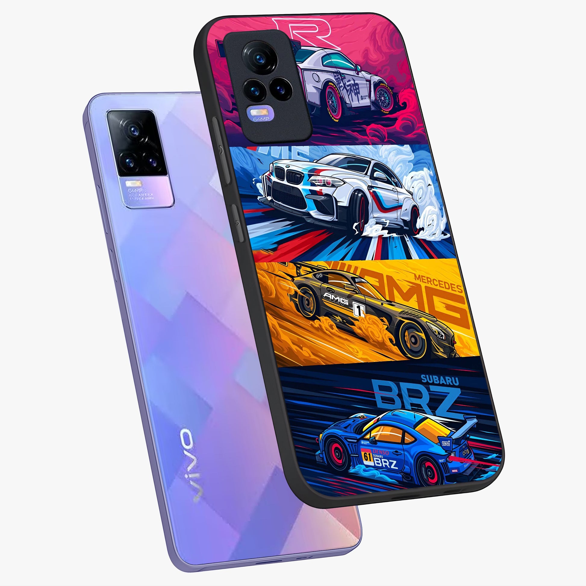 JDM Sports Car Glass Case displayed in angled mockup highlighting sleek Japanese racing car design with automotive aesthetic.