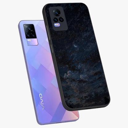Lunar Veil Silence Glass Case displayed in angled mockup highlighting soft lunar design with peaceful celestial aesthetic.