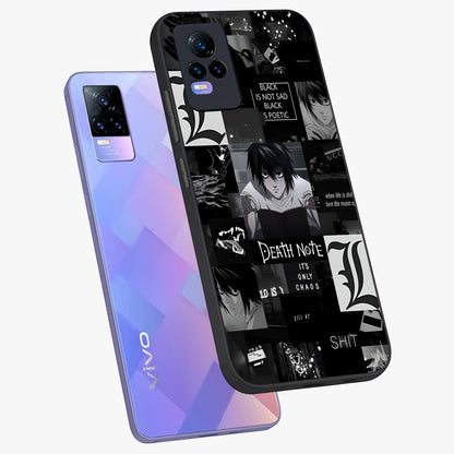 Midnight Chaos Mind Glass Case displayed in angled mockup highlighting chaotic artistic design with dramatic midnight aesthetic.
