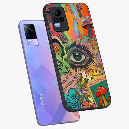 Mystic Eye Wonderland Glass Case displayed in angled mockup highlighting magical eye illustration with dreamy aesthetic.