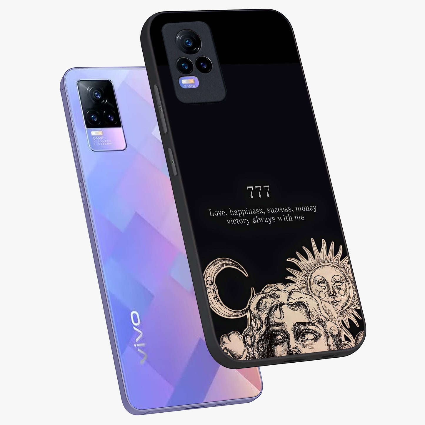 Mystic Victory Aura Glass Case displayed in angled mockup highlighting energetic aura design with bold mystical aesthetic.