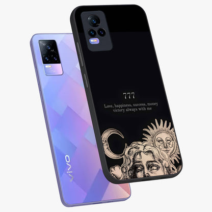 Mystic Victory Aura Glass Case displayed in angled mockup highlighting energetic aura design with bold mystical aesthetic.