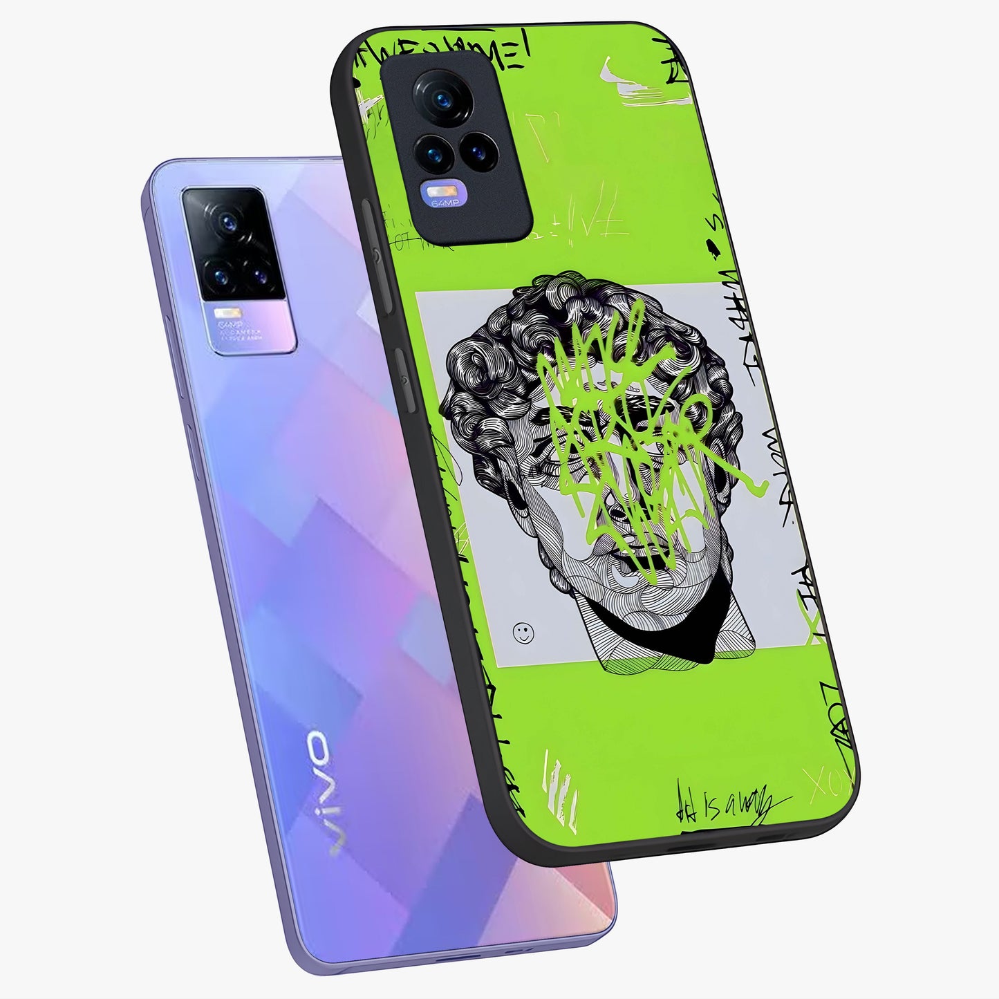 Neo Graffiti Rebellion Glass Case displayed in angled mockup highlighting urban street art design with rebellious aesthetic.