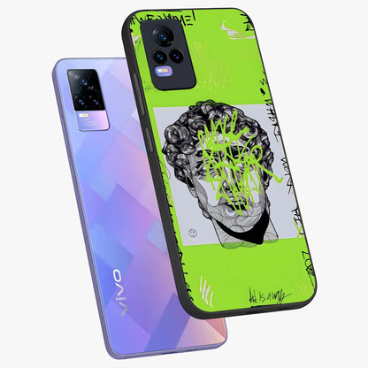 Neo Graffiti Rebellion Glass Case displayed in angled mockup highlighting urban street art design with rebellious aesthetic.