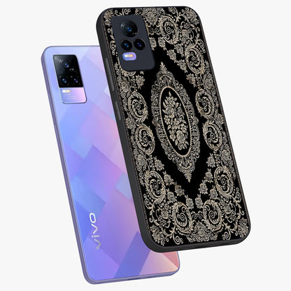 Noir Bloom Elegance Glass Case displayed in angled mockup highlighting refined flower design with stylish noir aesthetic.