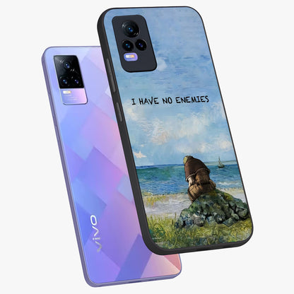 Peace Beyond War Glass Case displayed in angled mockup highlighting meaningful message design with artistic aesthetic style.