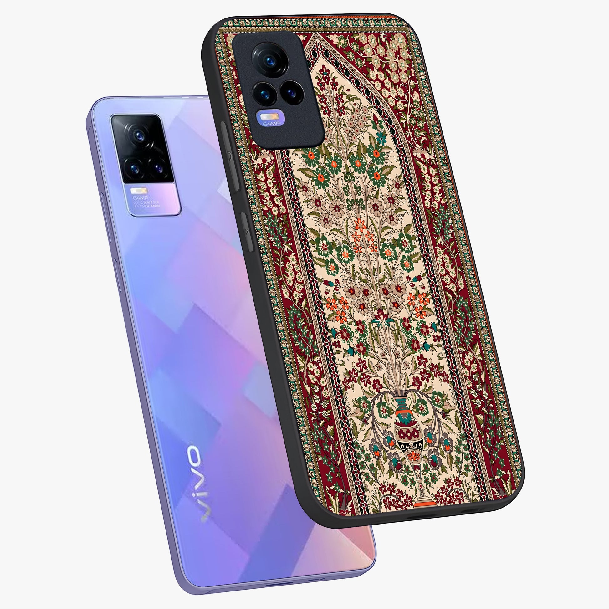 Persian Inspired Glass Case displayed in angled mockup highlighting intricate traditional design with elegant cultural aesthetic.