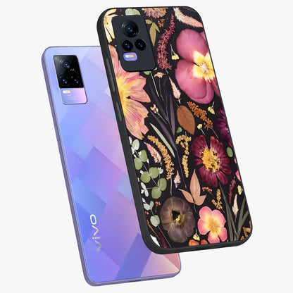 Petal Dream Tapestry Glass Case displayed in angled mockup highlighting decorative petal pattern with elegant botanical aesthetic.