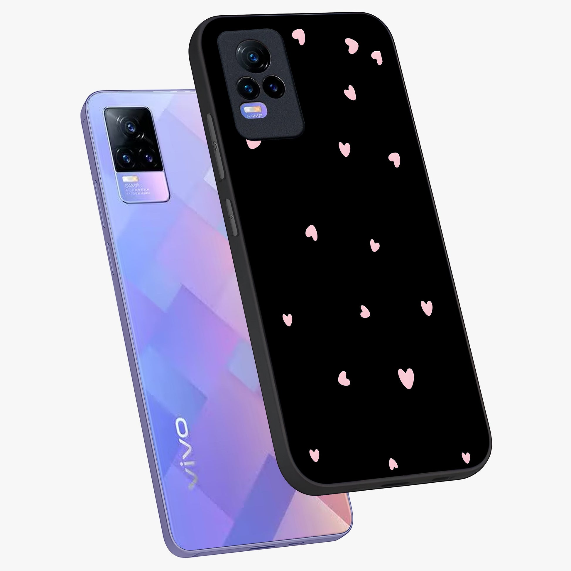 Pink Love Drops Glass Case displayed in angled mockup highlighting cute love drop design with vibrant pink aesthetic.