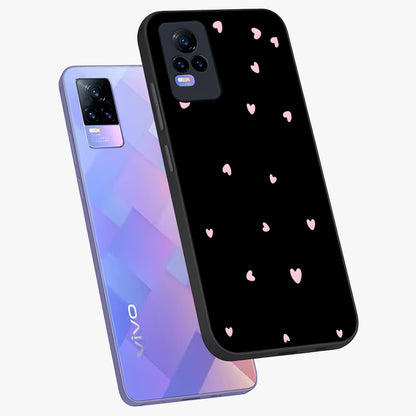 Pink Love Drops Glass Case displayed in angled mockup highlighting cute love drop design with vibrant pink aesthetic.