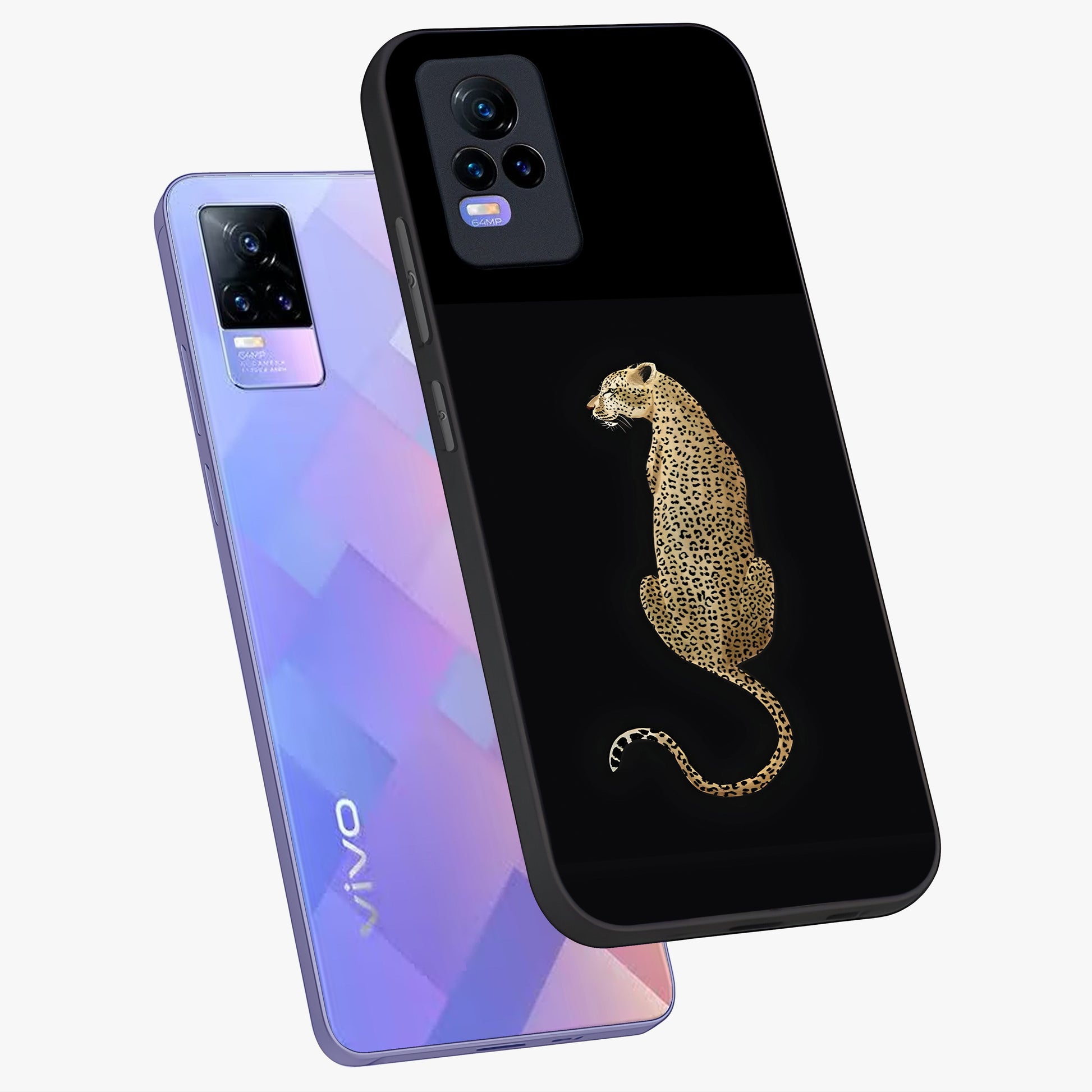 Regal Leopard Glass Case displayed in angled mockup highlighting powerful animal illustration with stylish wild aesthetic.